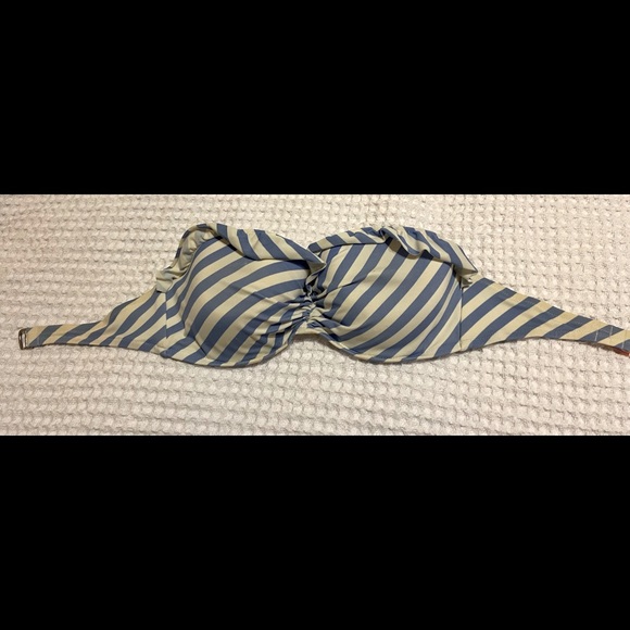 Victoria Secret blue and white strapless bikini